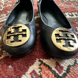 Women’s Black Tory Burch Reva Ballet Flat Size 8.5